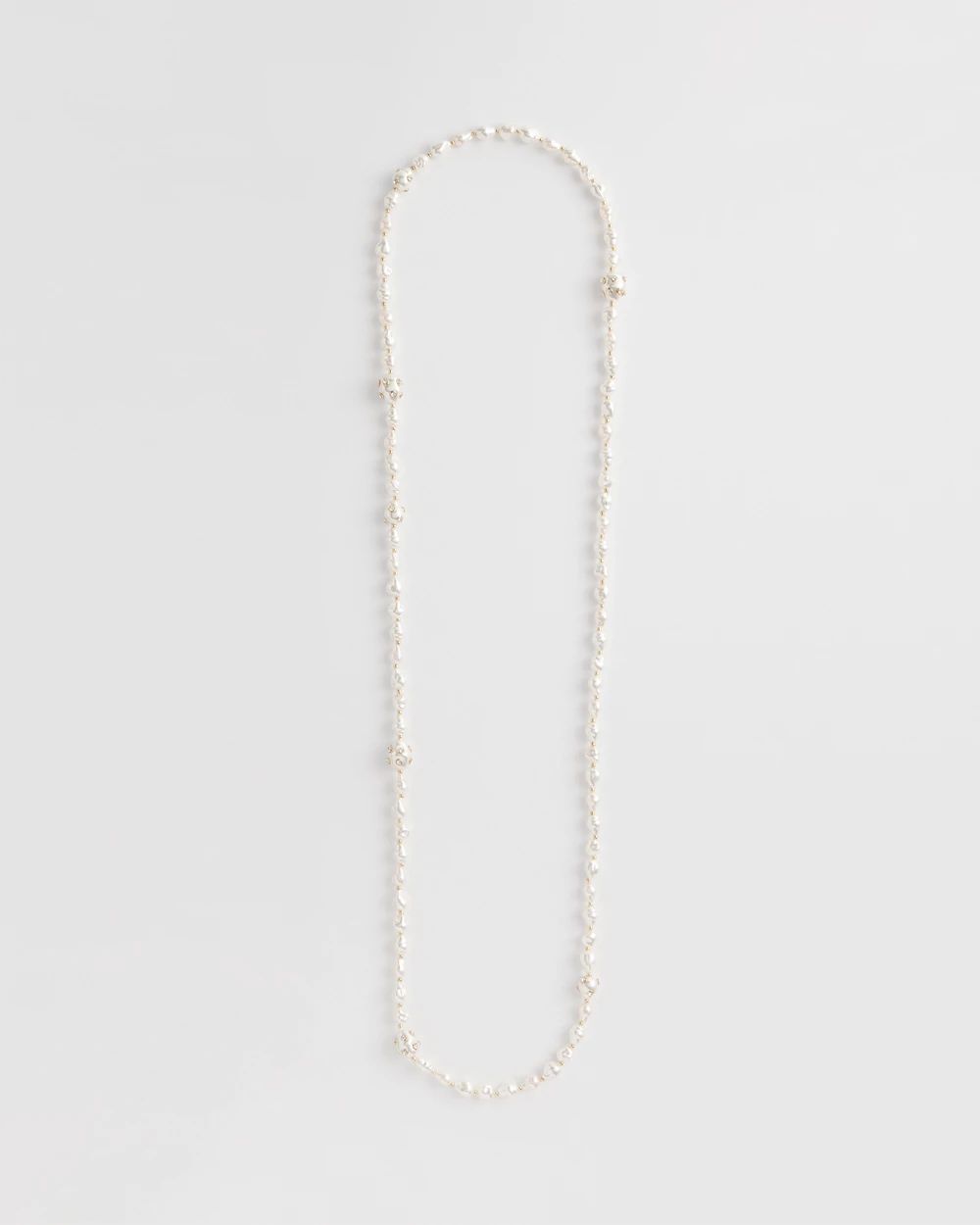 Long Faux Pearl Necklace