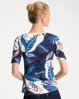 Forest Fusion Pima Elbow Sleeve Tee click to view larger image.