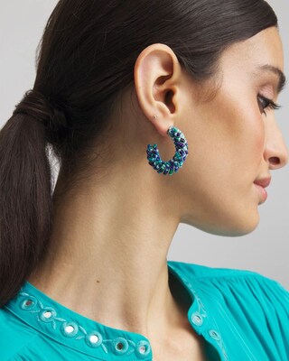 No Droop® Beaded Hoop Earrings click to view larger image.