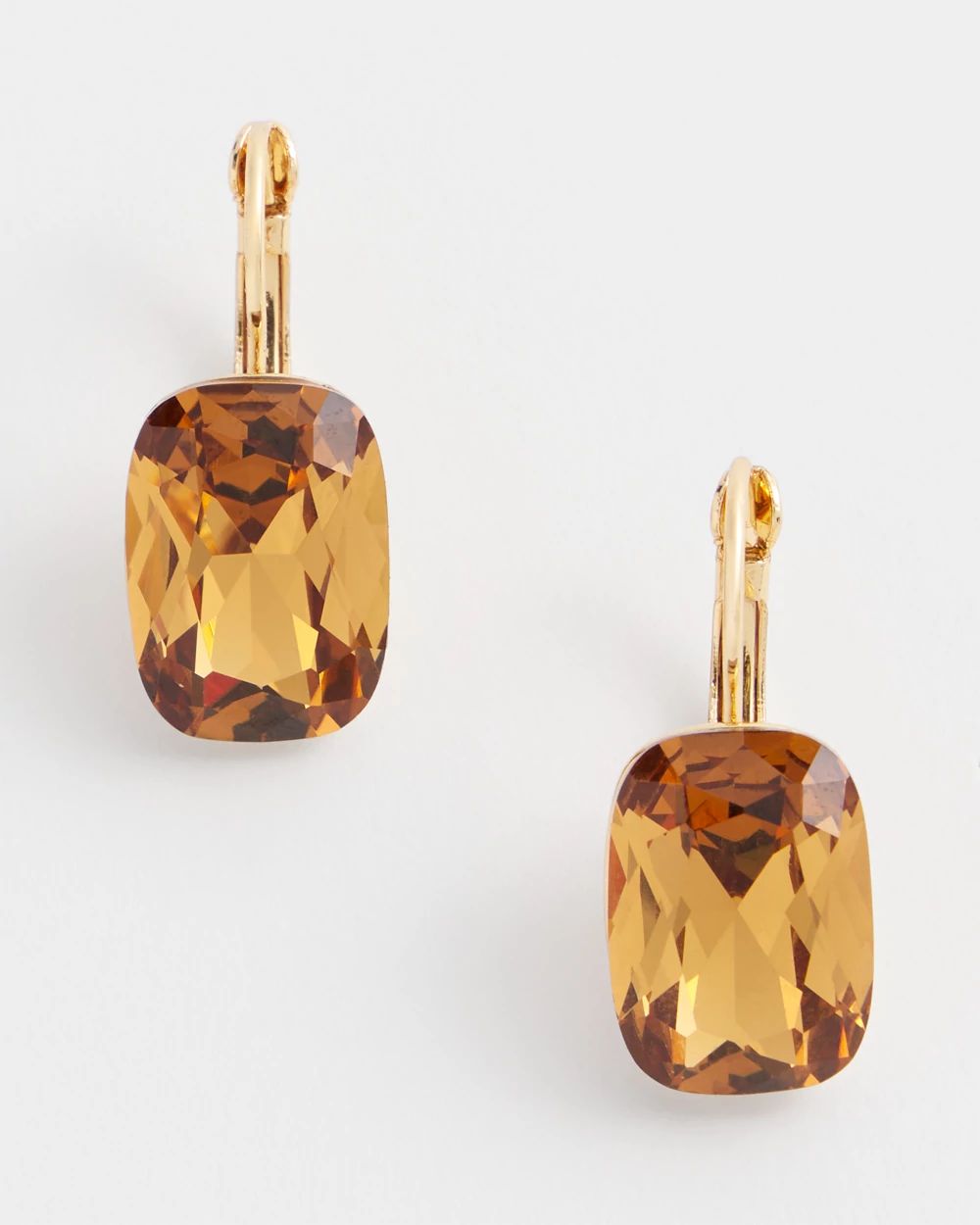 No Droop™ Gold Tone Stone Earrings