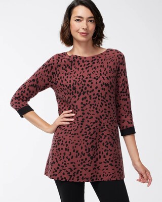 Dot Print Double Knit Tunic