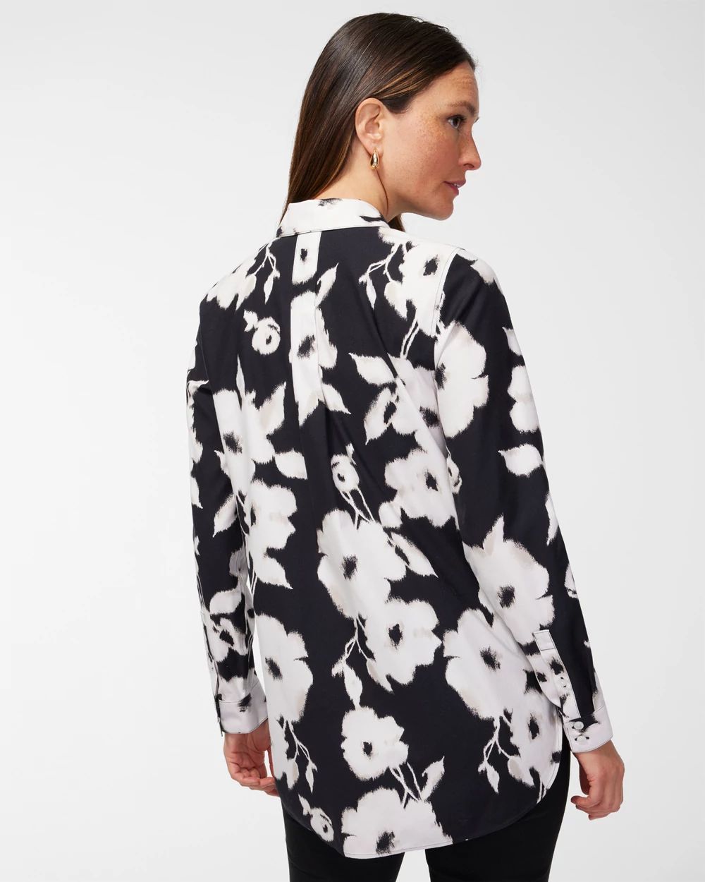 No Iron Stretch Floral Tunic