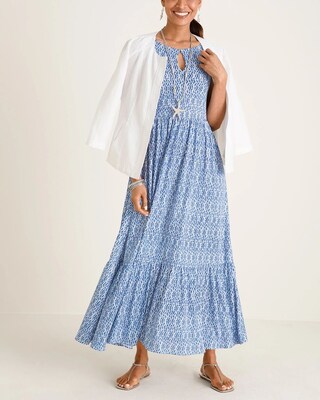 Tiered Chevron Print Maxi Dress