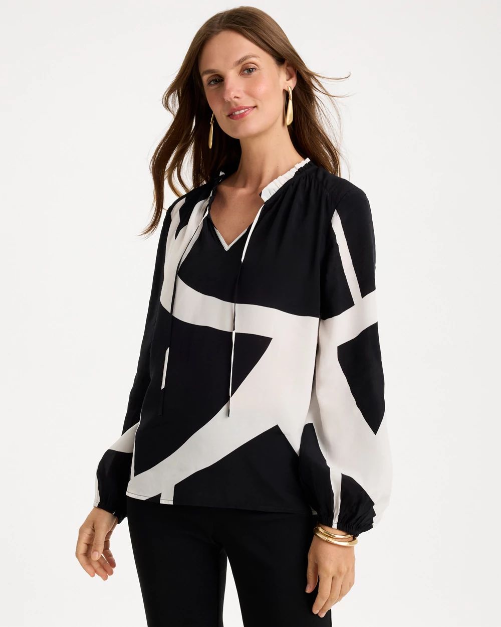 Crepe Tie-Front Top