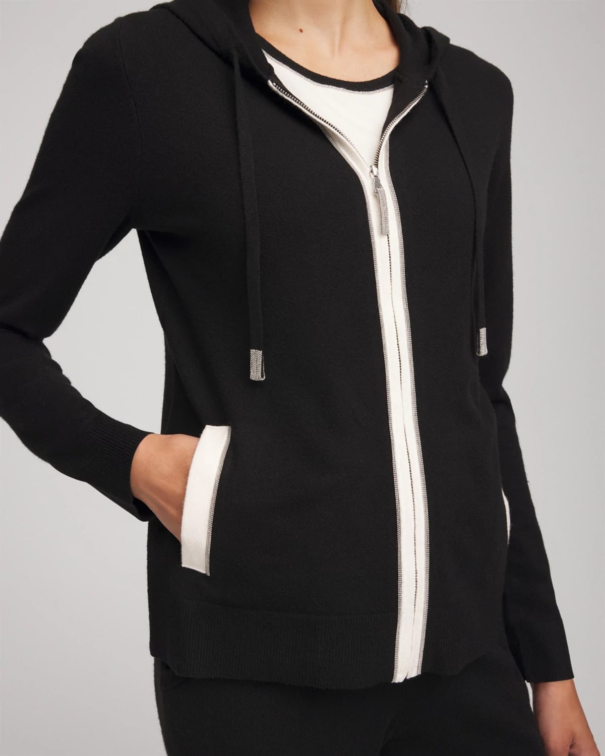 Chico's Luxe Cashmere-blend Jacket In Black In Black