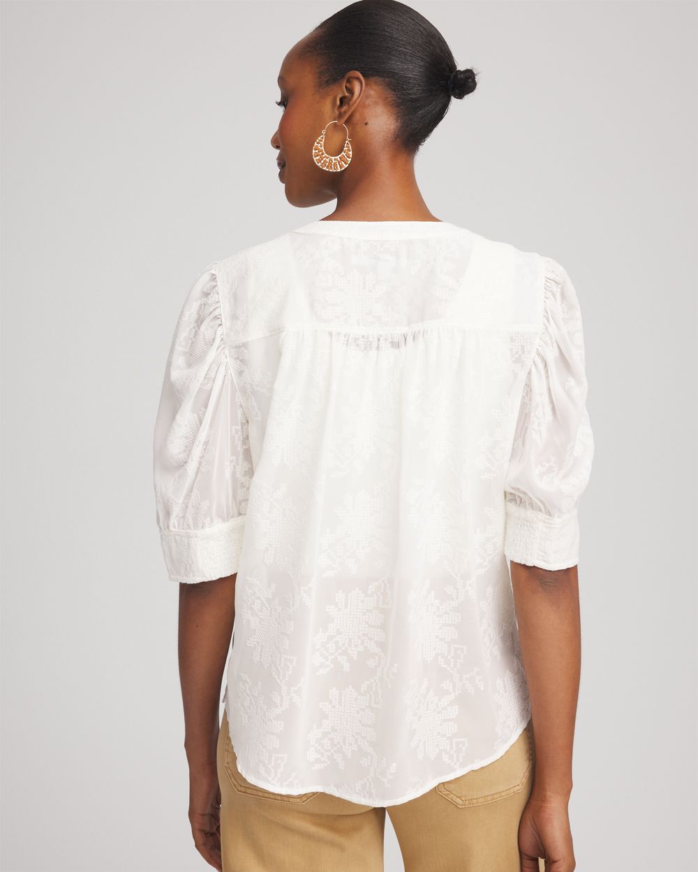 Chiffon Puff Sleeve Shirt