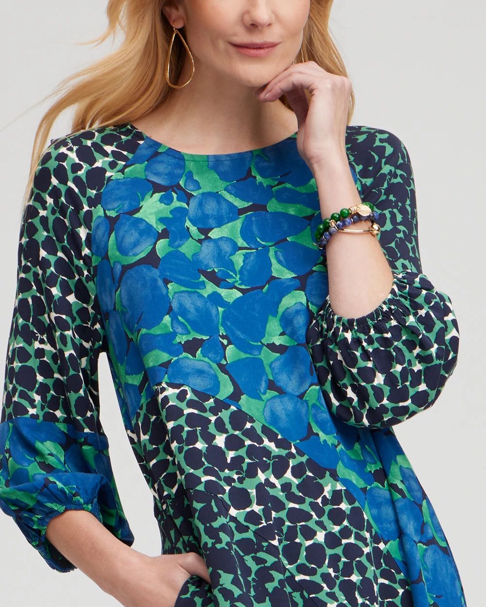 Twill Asymmetrical Midi Dress