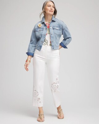 Sateen Cutout Cropped Pants click to view larger image.