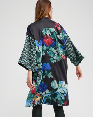 Mixed Floral Print Kimono
