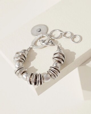 Disc and Bead Clasp Bracelet