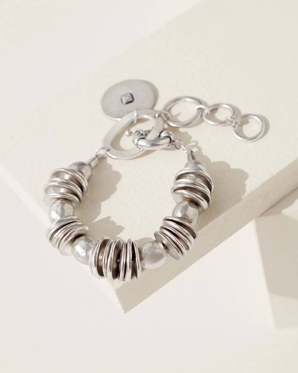 Disc and Bead Clasp Bracelet