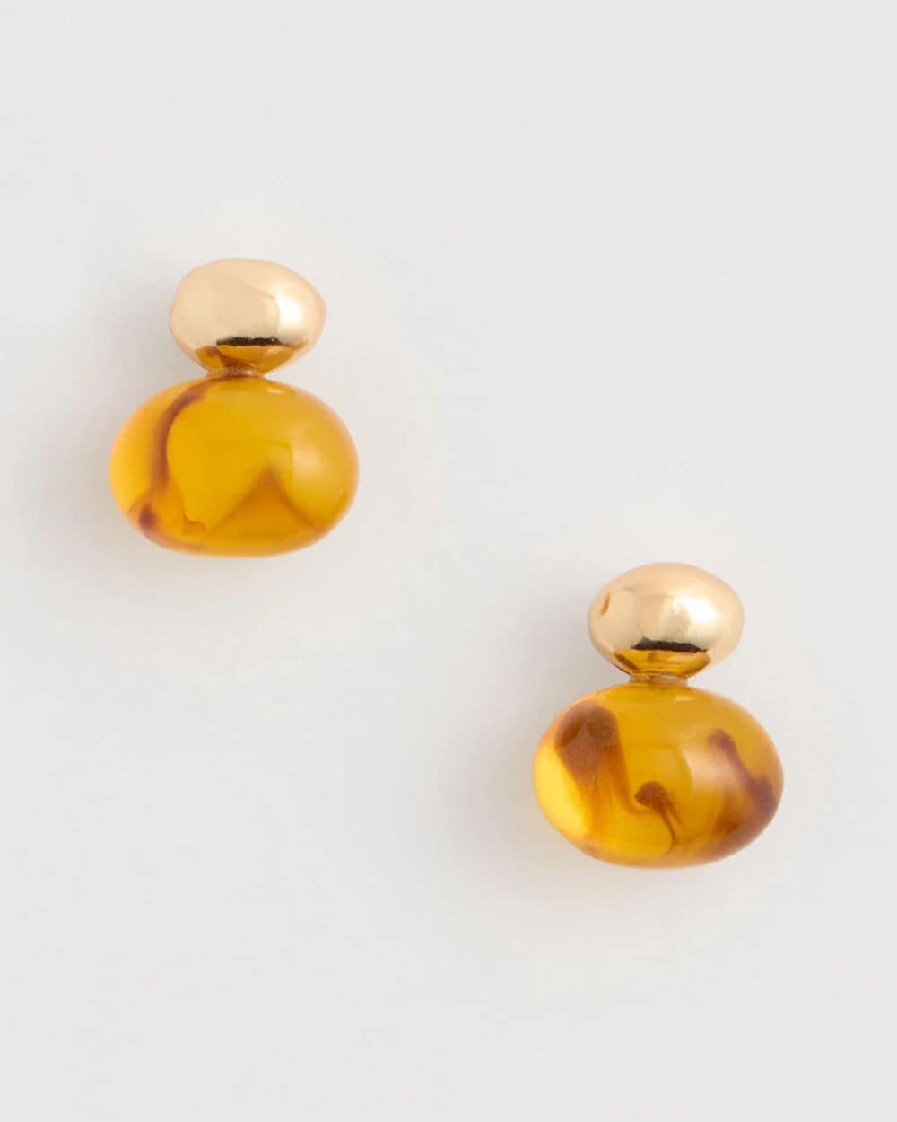 Amber Resin Stud Earrings