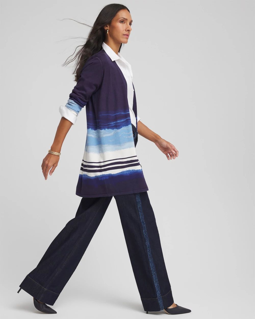 Stripe Ombre Duster Cardigan click to view larger image.