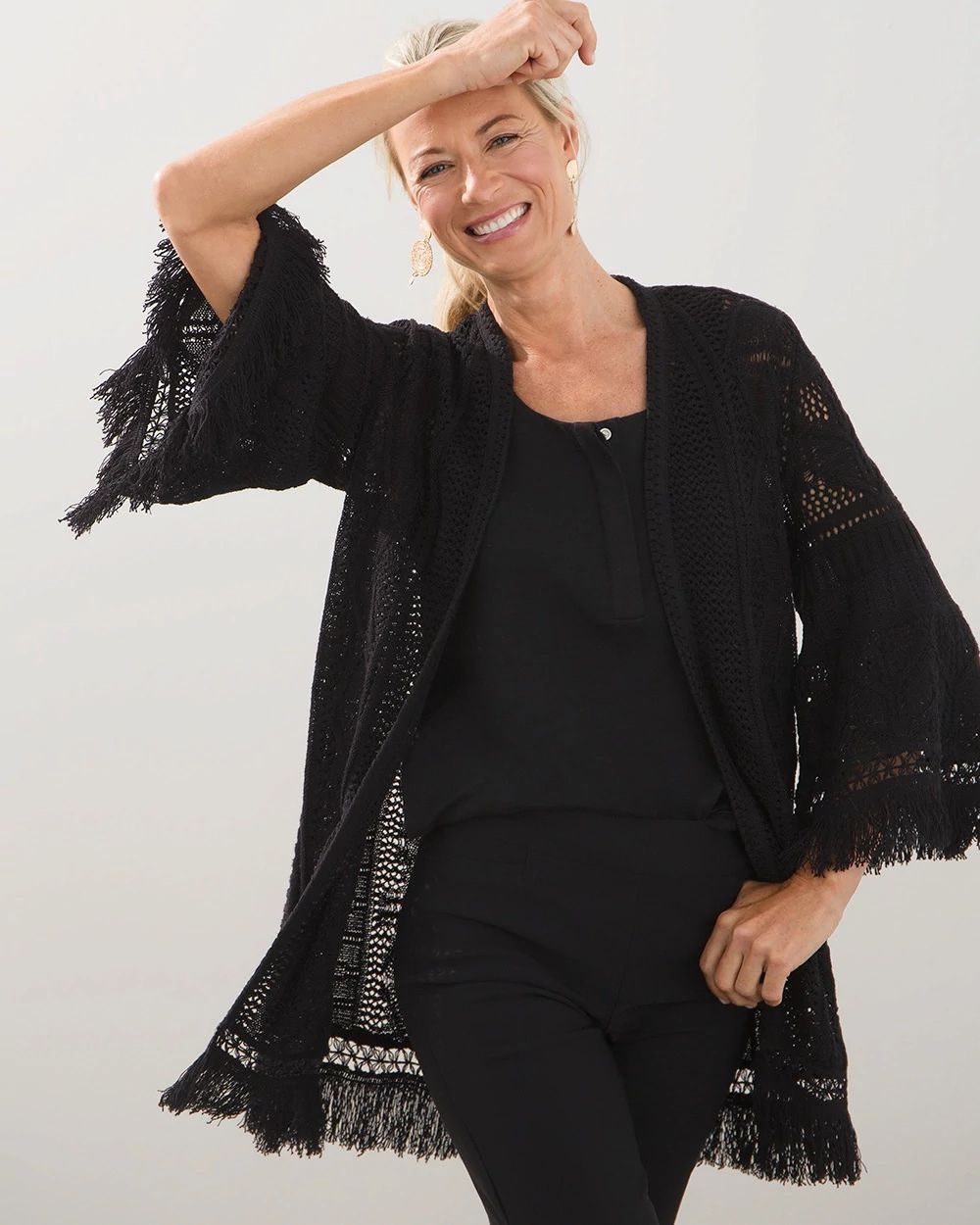 Fringe Stitched Cardigan