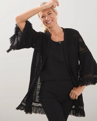 Fringe Stitched Cardigan