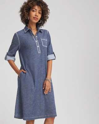 Hemp-Denim Short Dress