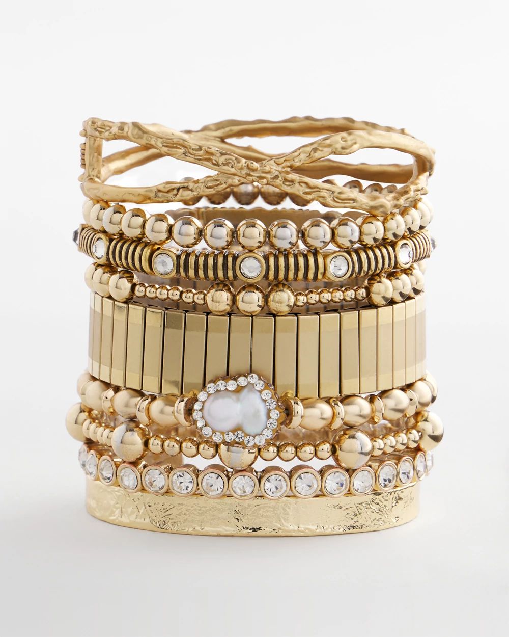Gold Tone Stretch Watchband Bracelet