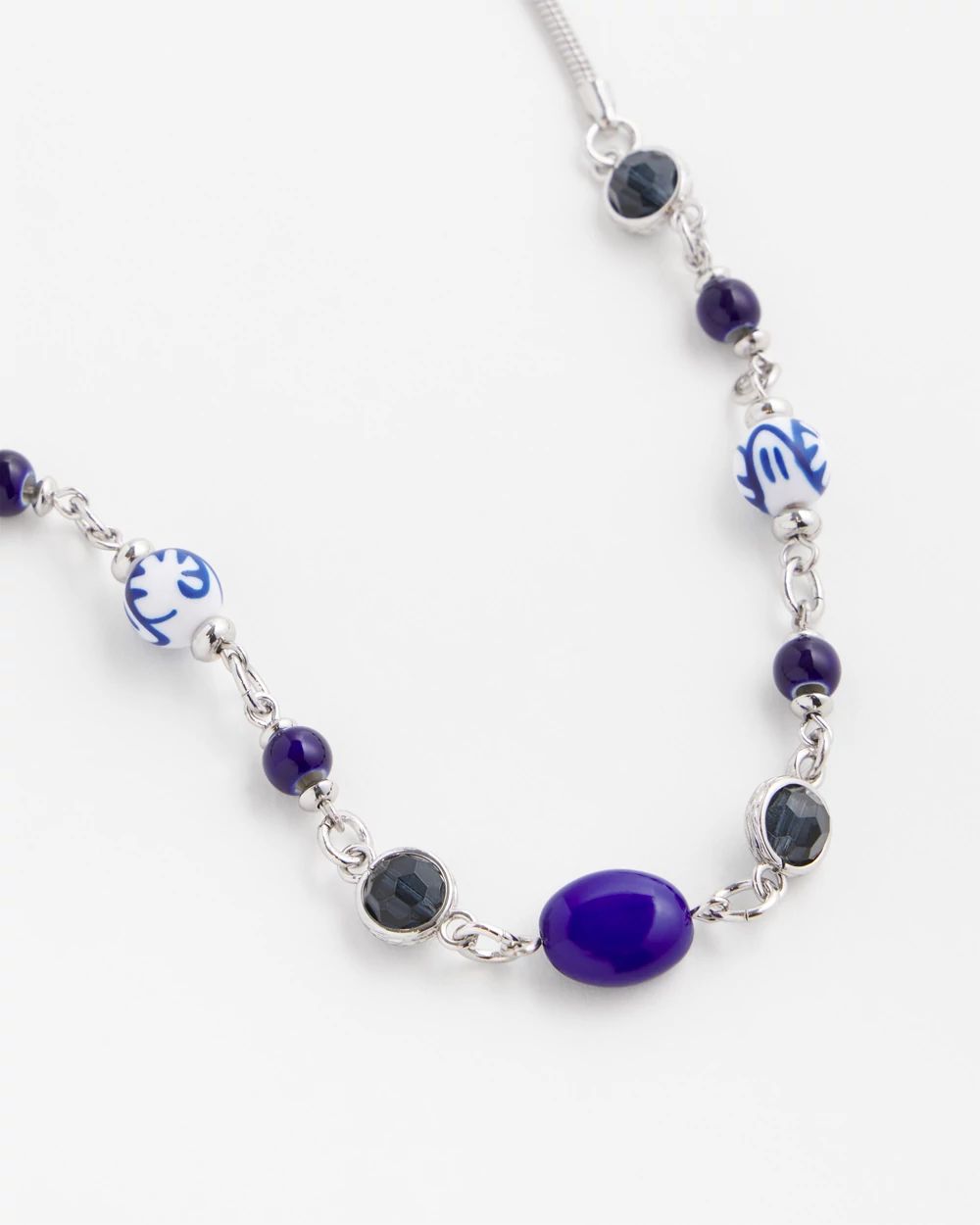 Adjustable Sodalite Stone Single-Strand Necklace