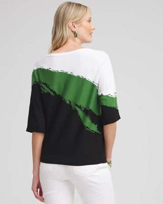 Intarsia Dolman Pullover Sweater