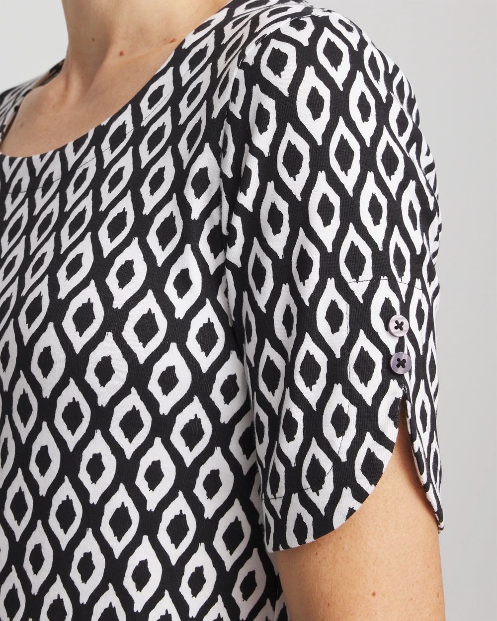 Printed Pima Elbow Sleeve Tee