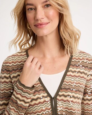 Ombre Sequin Open Cardigan click to view larger image.