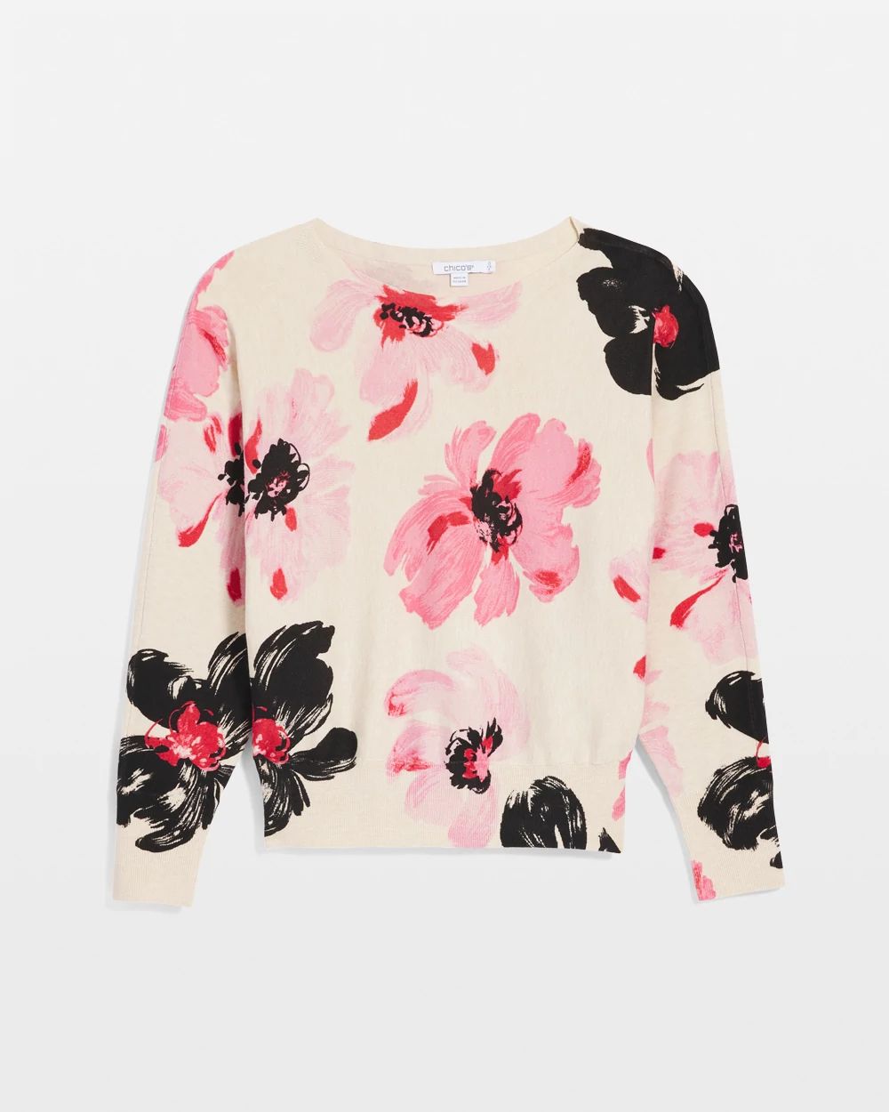 Printed Bateau Dolman Pullover