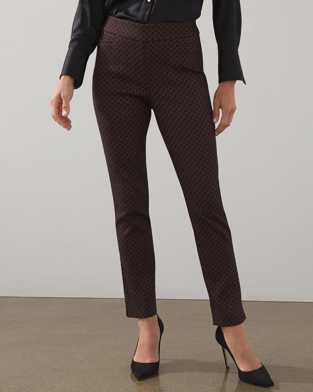 Brigitte 360 Jacquard Print Ankle Pants