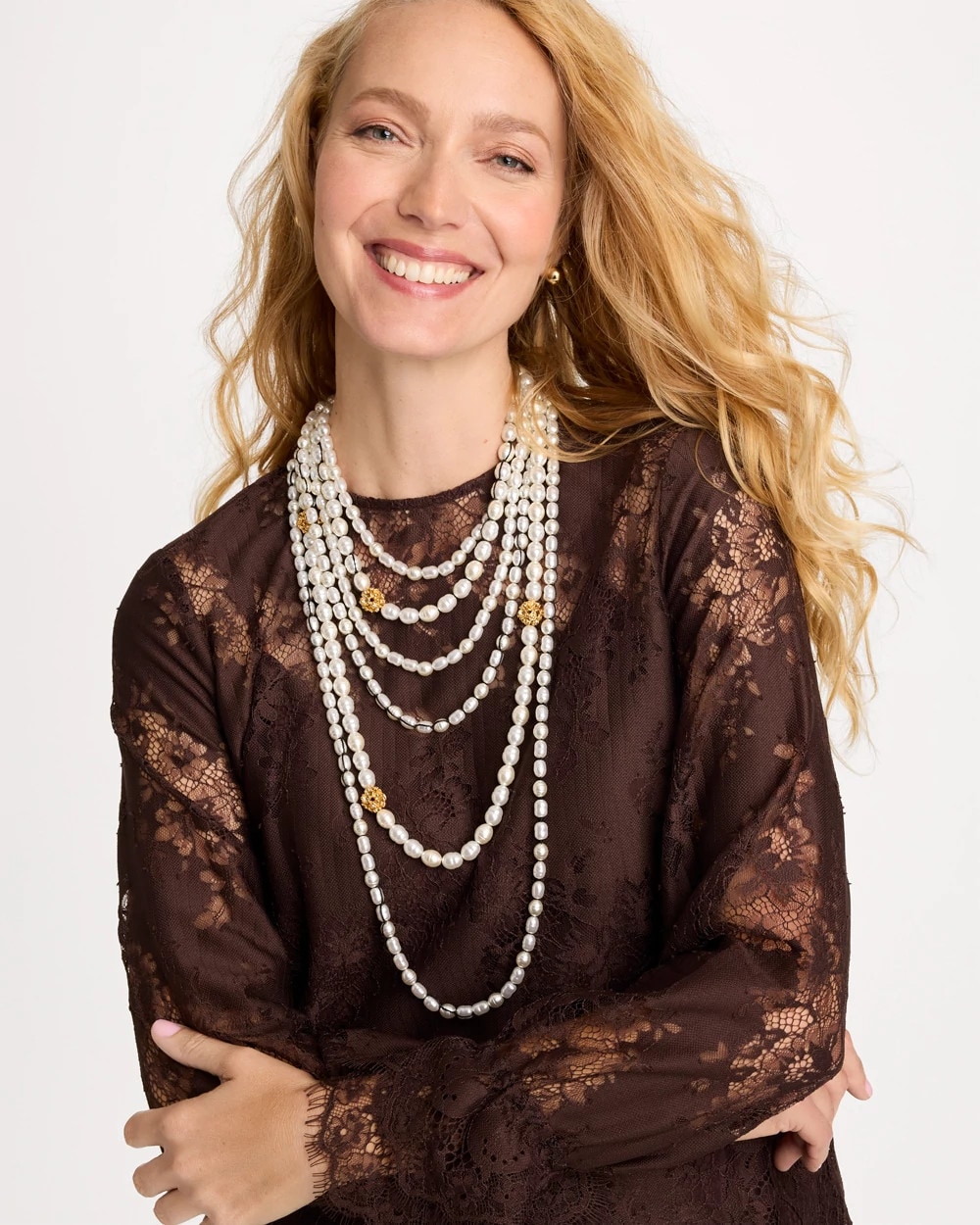 Multi-Strand Faux Pearl Necklace