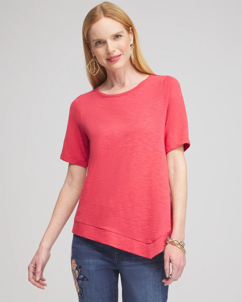 Asymmetrical Elbow Sleeve Tee
