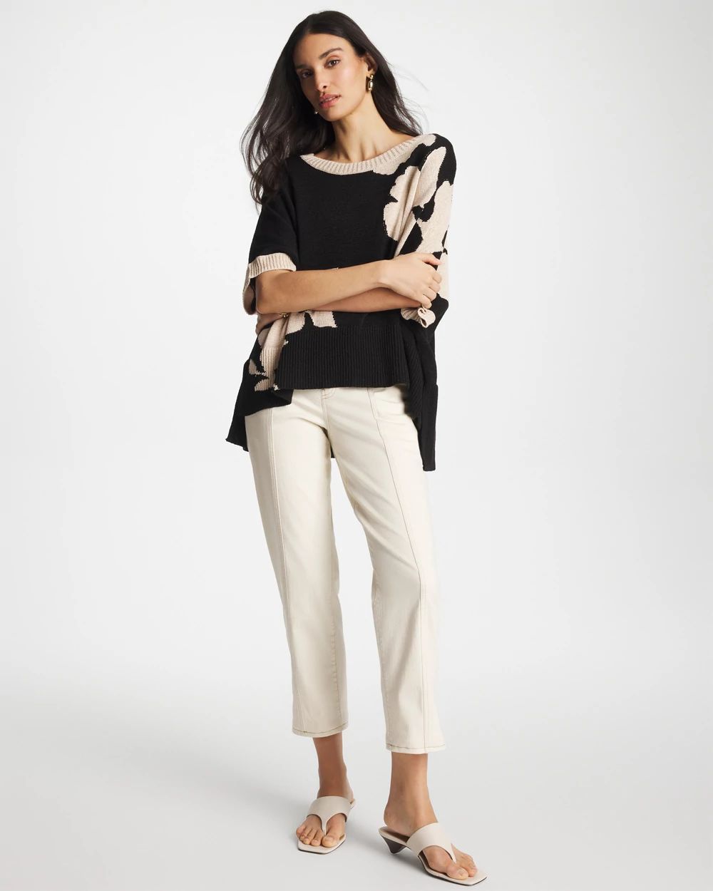 Kansai Bloom Intarsia Poncho click to view larger image.