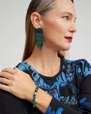 Jade Pavé Barrel Stretch Bracelet