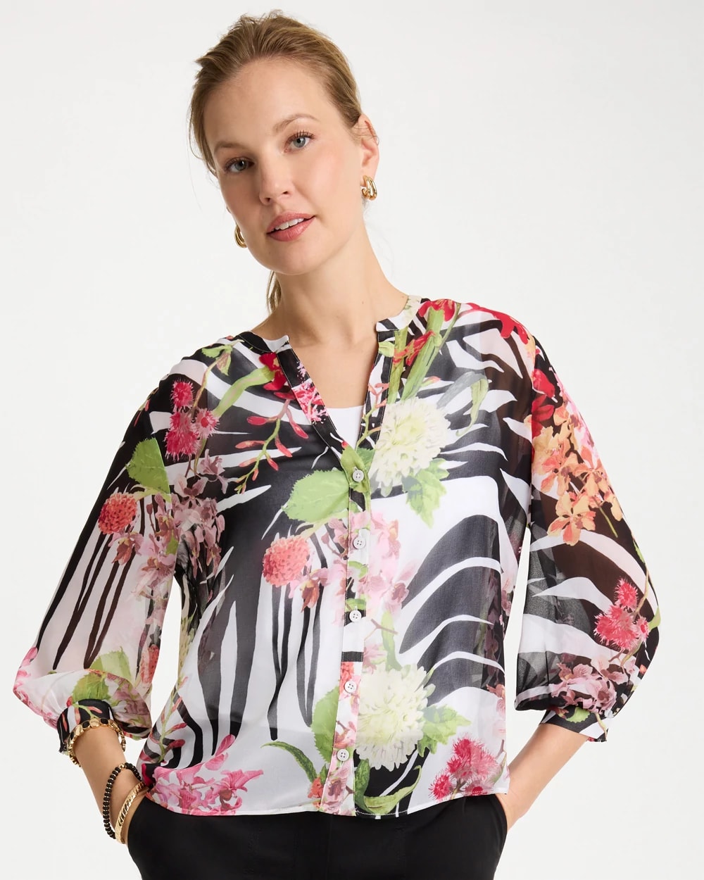 Georgette Lightweight Printed Blouse, photo 1 of 5