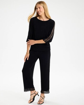 Travelers™ Macrame 3/4 Sleeve Top click to view larger image.