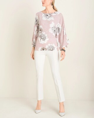 Pink Floral Bateau-Neck Top
