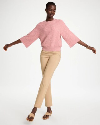 Cotton-Blend 3/4 Sleeve Pullover click to view larger image.