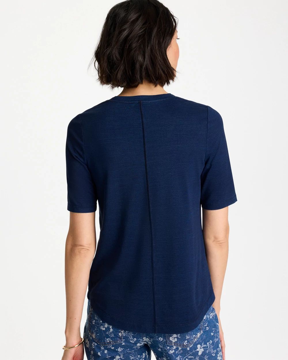 Cotton Slub V-Neck Tee click to view larger image.