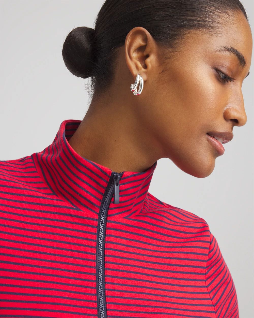 Zenergy® UPF Knit Stripe Half-Zip Dress