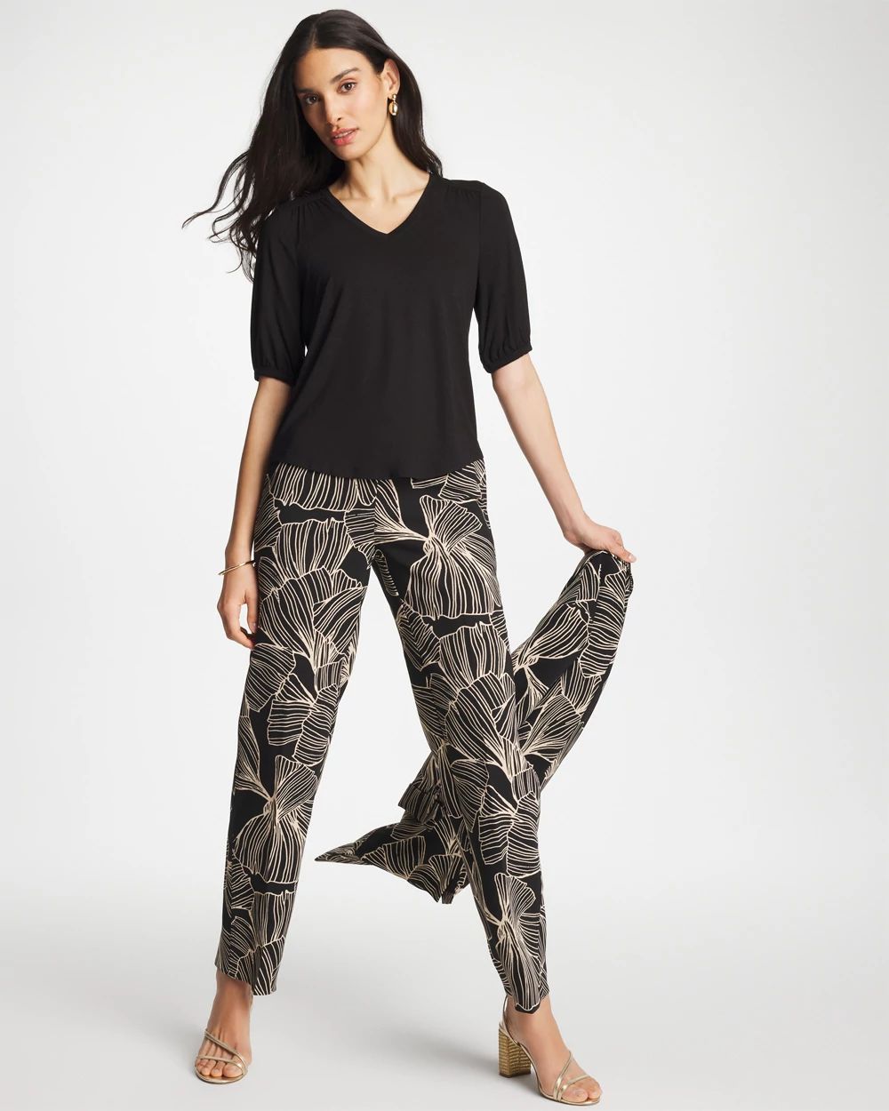 Shirred Elbow Sleeve Tee click to view larger image.