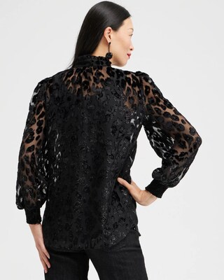 Velvet Burnout Animal Print Shirt