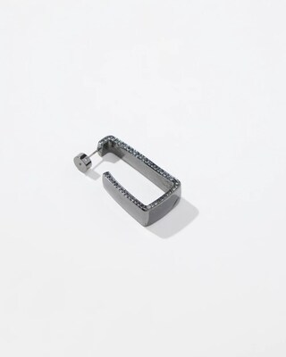 Hematite Tone Pavé Rectangle Hoops