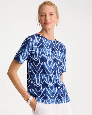 Tie Dye Chevron Pima Elbow Sleeve Tee