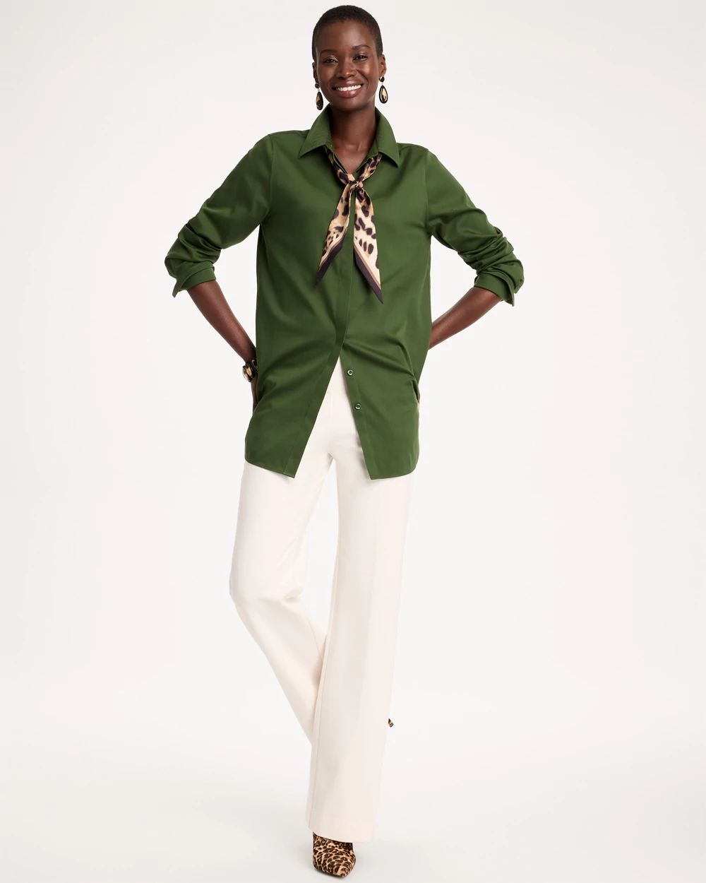 No Iron™ Stretch Trapunto Stitch Tunic click to view larger image.