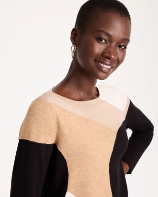 Intarsia Ella Bateau Pullover Sweater click to view larger image.