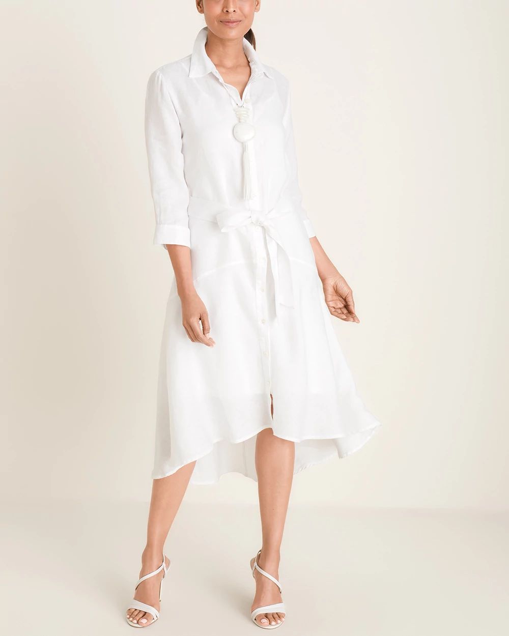 High-Low Hem Linen Dress