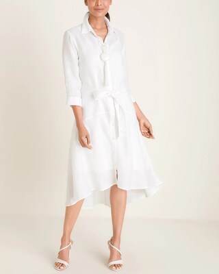 High-Low Hem Linen Dress