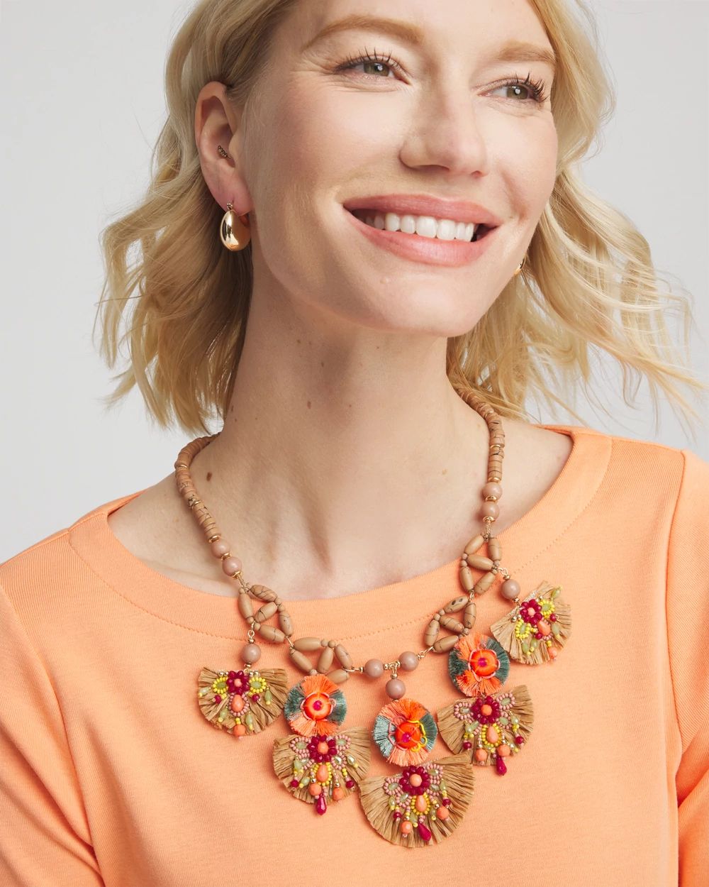 Tropical Floral Bib Necklace