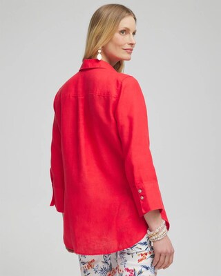 No Iron™ Linen 3/4 Sleeve Shirt click to view larger image.