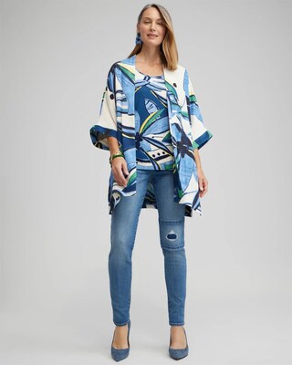 Floral Print Long Kimono