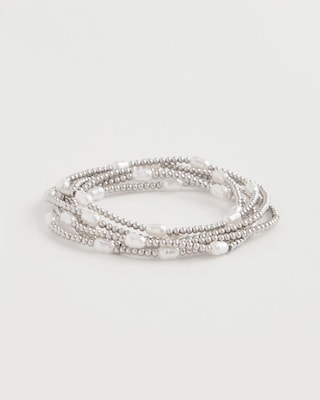 Pearlescent Bead Ball Bracelet click to view larger image.