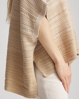 Ombre V-Neck  Knit Poncho click to view larger image.